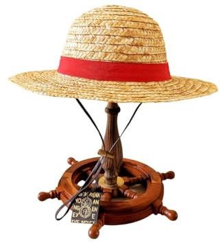 Extra Large or Large Straw Hat - Pirate King - Luffy Red