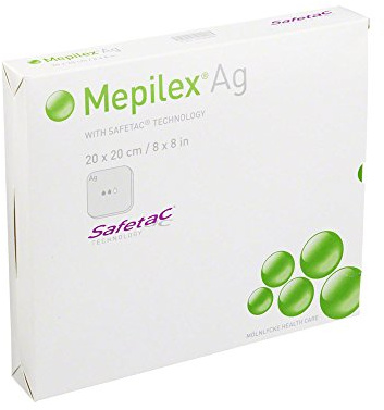 Mepilex Ag Schaumverband 20x20 cm Steril, 5 St