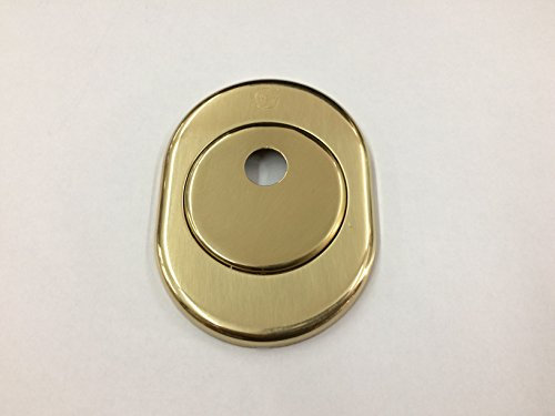 BOCCHETTA ROSETTA PER PORTA PORTONE BLINDATO, PIASTRINA PER CILINDRO EUROPEO PREDISPOSTO PER POMO OTTONE LUCIDO 82X62 COMPLETA DI VITI DI FISSAGGIO SECUREMME