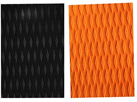 Perfeclan 2 Stü Eva Surfboard Traction Pad Deck Grip DIY Surf Zubehör Orange & Schwarz