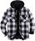 ZENTHACE Herrenjacke mit Sherpa-Futter, Durchgehender Reißverschluss, kariert Schwarz/Grau XL