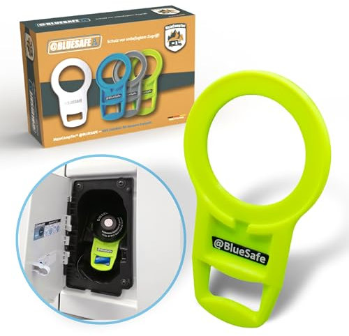 Manufaktur3D MaJoCompTec® Tankdeckel Sicherung I Tanksicherung für AdBlue Tankverschluss Deckel I Zubehör Kastenwagen Wohnmobil (für Citroen Jumper, Neon Gelb)