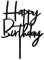 AILEXI 1 Count Acrylic Glitter Cake Decorating Toppers - Happy Birthday WordArt Black
