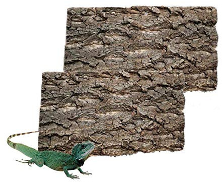 2PCS Cork Terrarium Background 15.7x11.8in Natural Cork Large Bark Backdrop Reptile Climbing Mat Habitat Decor for Spider Lizard Chamelon Turtle Beared Dragon