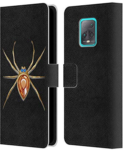 Head Case Designs Brooch 2 Lady Hale Spider Brooch Leder Brieftaschen Handyhülle Hülle Huelle kompatibel mit Redmi 10X 5G/Redmi 10X Pro 5G