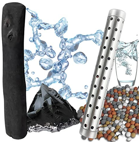 Charbon Actif Binchotan + Perles Céramique + Pierre Shungite - Filtre à Eau Naturel Le Trio Zéro Déchet - Purifie, Absorbe les Polluants, Améliore la qualité de l'eau - Ecologique et Economique !