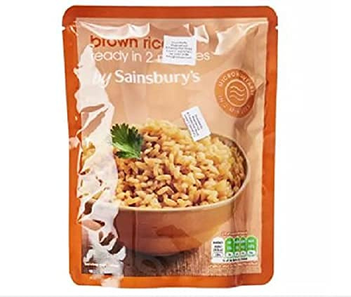Sainsbury's Riz brun de riz au micro-ondes 250 g – Cuit brun à grains longs.