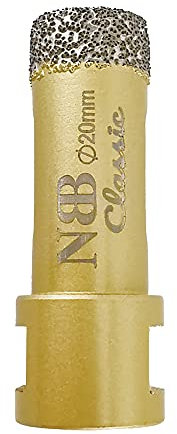 NBB Broca de diamante con M14, tipo dorado clásico, corona diamante para taladrar en seco y en húmedo en porcelana dura, cerámica, baldosas, granito, mármol, azulejo, para Amoladora Angular (1, 20mm)