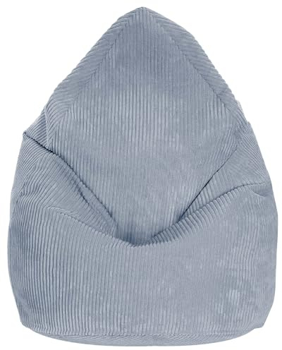 DreamRoots Sitzsack Erwachsene Cord 80x80x120 cm, Baltic Sea | Bean Bag Chair, mit Füllung, Lehne & Bezug, Sitzsack für Teenager & Erwachsene, Sitzkissen Boden