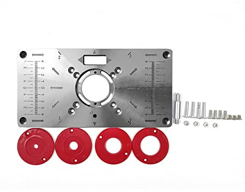 Aluminium Router Hancaner Multifunktionale Router Tisch Einlegeplatte Holzbänke Aluminium Holz Router Trimmer Modelle Graviermaschine mit 4 Ringen Werkzeuge