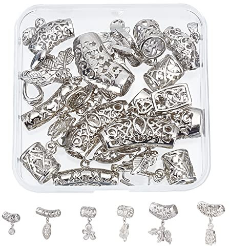 SUPERFINDINGS 12pcs 6 Styles Anhänger Kette Verschluss Clip Messing Halskette Verschlüsse Platin Eispickel Pinch Bails Für DIY Craft Armband Schmuckherstellung