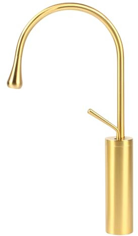 Grifo de lavabo dorado giratorio 360°, latón moderno, monomando para lavabo