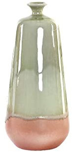 DKD Home Decor Vase aus Keramik, Rosa, Grün, zweifarbig, modern, 15 x 15 x 32 cm