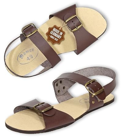 Pantoffelmann sandales romaines Aktiform | tailles 36–48 | sandales pieds nus confortables unisexes | cuir véritable | style intemporel avec brides réglables