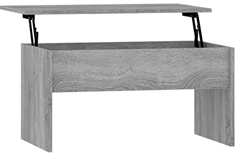 vidaXL Couchtisch Höhenverstellbar Kaffeetisch Wohnzimmertisch Beistelltisch Sofatisch mit Stauraum Grau Sonoma 80x50,5x41,5cm Holzwerkstoff