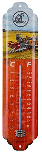 Nostalgic-Art Thermomètre analogique, 7 x 28 cm, Claas – The Harvest Specialists – Idée de cadeau pour fans de tracteurs, en métal, Design rétro