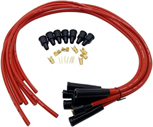 SHLPDFM 8mm Zündkabel Zündungskabel Zündspule Zündleitungen für 6-Zylinder Oldtimer (1m Rot)