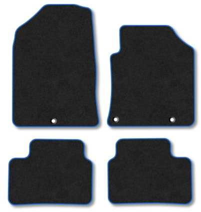 Hyundai i30 (2017+) Carpet Car Mats | Blue Edge Trim Tailored Fit Floor Mats Full Coverage Protection Accessories Easy Clean Anti Slip Made in the UK