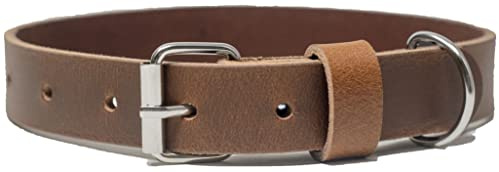Ashford Ridge Made in England Real Leather Dog Collar - Tan Small