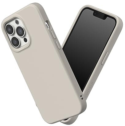 RhinoShield Case kompatibel mit [iPhone 13 Pro] | SolidSuit - Stoßdämpfende & schlanke Schutzhülle mit Premium Finish - 3.5 Meter Fallschutz - Sandbeige