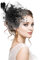 Anseom Damen Braut Feder Fascinator, Hair Clip Hairpin Haarband Blumen Netz Kopfschmuck Feder Haarschmuck Garn Braut Haarschmuck für Party Kirche Hochzeit Cocktail (Schwarz)