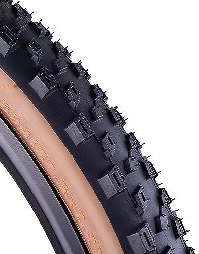 Fahrradreifen, Faltbarer Ersatzreifen, 60 TPI Pannenschutz Fahrradreifen, Mountainbike-Reifen, Ersatz-Kit für MTB Mountainbike Rennrad 27,5 x 2,2 gelbe Kante