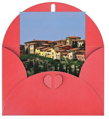 MyPiky Dankeskarten mit Umschlägen, Motiv Italien-toskanischer Druck, Blanko-Karten, Weihnachtskarten, Party-Einladungskarte