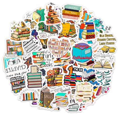 Amabro 100Pcs Reading Book Stickers, Cute Water Bottle Bookish Stickers Book Lovers Decal Gift Decorations Accessories Teachers Reading Rewards for Students Kids Teens Adults Readers Kindle Laptop