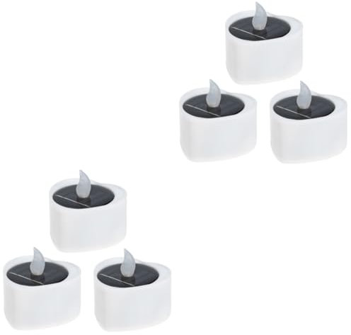 BESPORTBLE 6 Stk Solarkerzenlicht weihnachtsdeko LED Solarleuchten für den Außenbereich Kerzenlampe die Weihnachtskerze Outdoor-Solar-Teelicht flammenloses Teelicht draussen schmücken Plastik