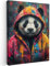 MuchoWow© Impression sur Toile Decoration Murale Peinture 30x40 cm Tableaux Decoratifs Muraux Décoration Chambre Graffiti - Panda - Manteau - Coloré - Banksy