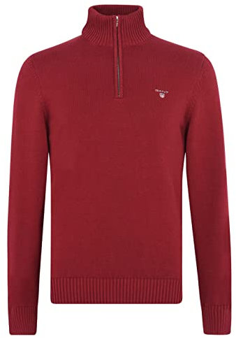 GANT Herren REG Shield Half Zip Sweat Sweatshirt, Ruby RED, L