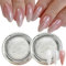 GZMAYUEN 2 Boxes White Pearl Chrome Nail Powder Transparent Clear Ice Shimmer Chrome Pigment Powder for Nails Nail Art Manicure Decoration