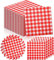 Lot De 100 Serviettes Jetables À Carreaux Rouges - Serviettes En Papier À Carreaux Rouges Blancs - Serviettes De Table Rouges Pour Pique-nique, Anniversaire, Mariage, Fête De Noël