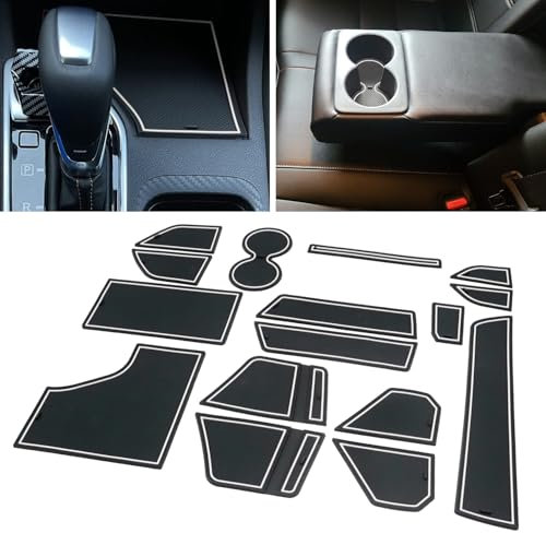 KENTUTO for Nissan Sentra Accessories 2024 2023 2022 2021 2020 Custom Cup Holder Insert Liners Center Console Liners Interior Door Pockets Rubber Pad Mat Kit (White Trim)