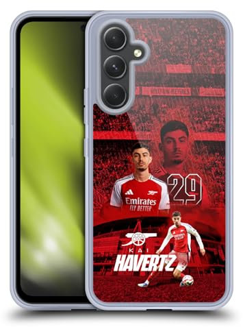 Head Case Designs Offizielle Arsenal FC Kai Havertz 2024/25 Erstes Team Gel Handyhülle Hülle [Militärischer Schutzgrad] Kompatibel mit Samsung Galaxy A54 5G