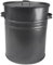 30L Antique Silver Ash Bin Bucket with Lid & Handles for Fireplaces Fire Pits Wood Coal Burning Stove Metal Charcoal Bin Box Outdoor or Indoor Galvanised Steel 30 Litre