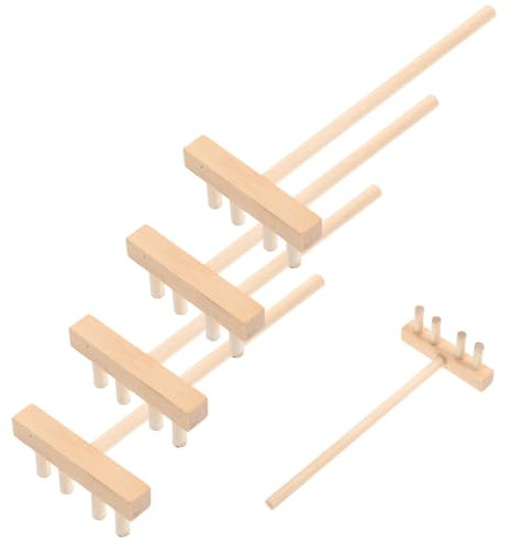 Abaodam 5pcs Mini Wooden Rakes for Sand Table Accessories 13.7cm x 5.7cm Creative Craft Tools for Boys and Girls for Sand Art and Zen Gardens