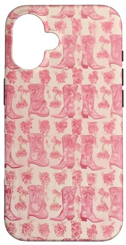 iPhone 16 Cowboy Boots Baby Pink Coastal Preppy Cowgirl Y2K Case