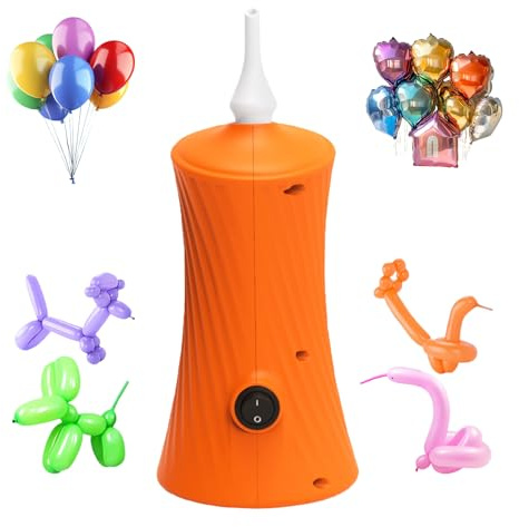 Pompe à ballons électrique pour ballons en latex, idéale pour les fêtes d'anniversaire, les événements, les décorations (orange)