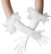 dressforfun 901030 Damen Handschuhe mit Federn, elegante Opern Federhandschuhe, Fasching Karneval - diverse Farben - weiß
