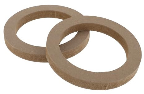 RATCHROLL 2 Pcs Universal Speaker Spacer Ring Tweeter Speaker Spacer Adapter Waterproof for 5 Speaker Subwoofer Mounting Spacer Bracket Ring Brown Wood