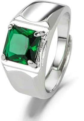 SDEWFFWSA Modischer Herren- und Damenring, 925er Silber, mit Zirkonia-Edelstein, offener Fingerring für Hochzeit, Verlobung, Party – größenverstellbar – Lila