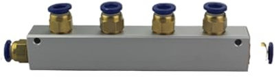 TCYNNQVD Push Fit 8mm 4 Way 6 Port Pneumatic Quick Connector Air Compressor Fitting Manifold Splitter