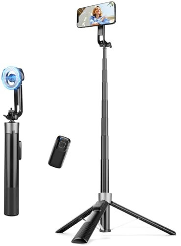 Victiv Treppiede per selfie compatibile con MagSafe, treppiede magnetico estensibile da 70 pollici con telecomando, treppiede Magsafe per iPhone 16 15 14 13 12 Samsung e altri smartphone