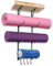 Hiraith Yoga Mat Rack with Floating Shelves and Hooks, Wall Mount Yoga Mat Holder for Home Gym Decor, to Save Floor Space and Keep Yoga Accessories Organized