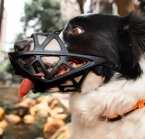 RAGOPILEN Maulkorb für Hunde, Hundemaulkorb mit Kopfbandschlaufe, TPR-Korb for das Training, Schwarz, mehrere Größen(Black/3 pcs,XL/29-36cm/25-40kg)