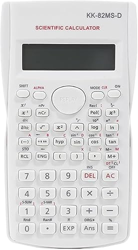 KK-82MS-D Wissenschaftlicher Taschenrechner Tragbarer wissenschaftlicher Taschenrechner mit 240 Funktionen Doppelzeilen-Display für Schüler Lehrer Business Office (Weiß)