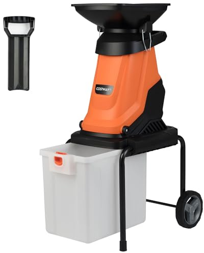 COSTWAY Trituradora de Ramas 3000W, Caja 50L, Hasta 45mm (naranja)