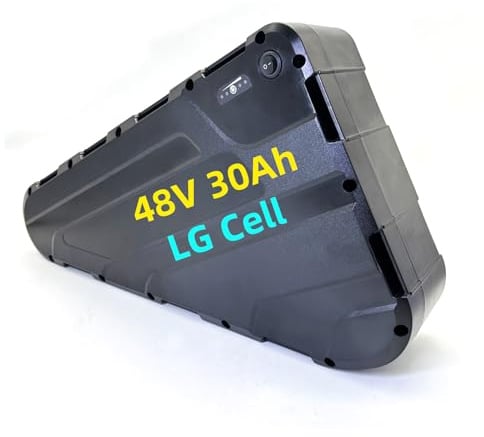 Triangular lithium-ion batteries suitable for electric bicycles 48V/52V/72V 35Ah, 30Ah, 20Ah Includes charger Compatible with 350–2000W electric bicycle motors (48V 30Ah)