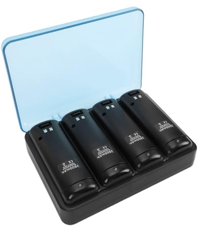 XUMIUZIY 4 Pack Replacement Battery Pack for W ii/W ii U Remote Controller, 2800mAh Rechargeable Battery and 4 Ports Charging Station for/U Remote Controller Batteries (Black)